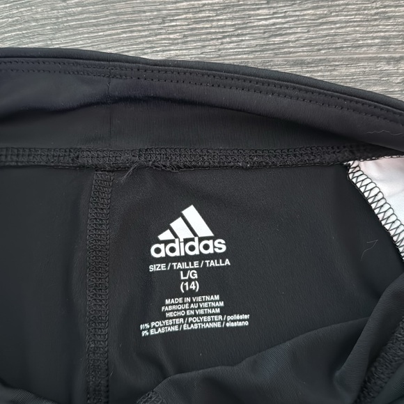 Girls Adidas Spring Flower Active Leggings, Floral, Colorful, size 14 - Picture 3 of 6